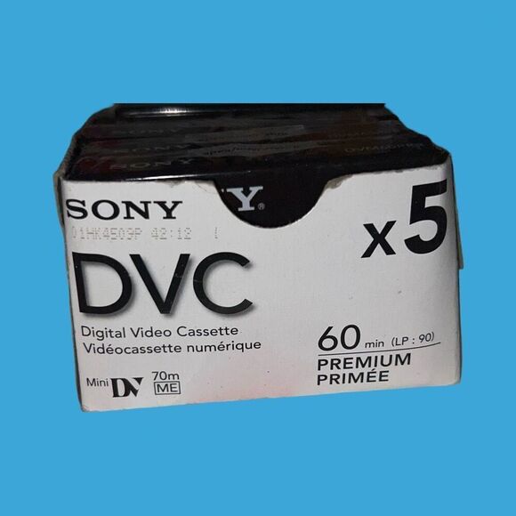 NIB Sony DVM60PRL Premium MiniDV 60min Data Tape Cartridge 5 Pack Each Sealed - Picture 4 of 5